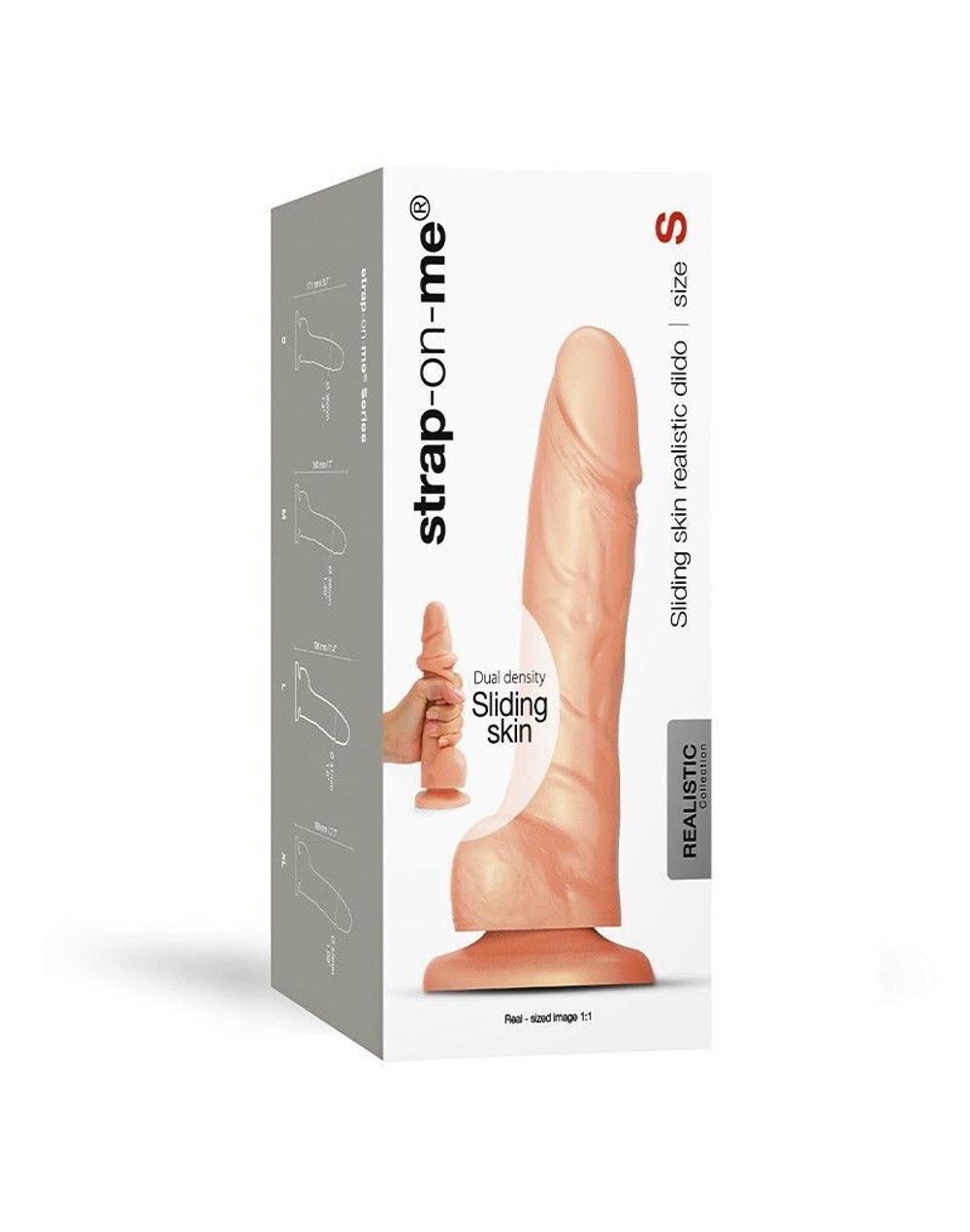 Телесный фаллоимитатор Strap-On-Me Sliding Skin Realistic Dildo size S (Цвет: телесный)