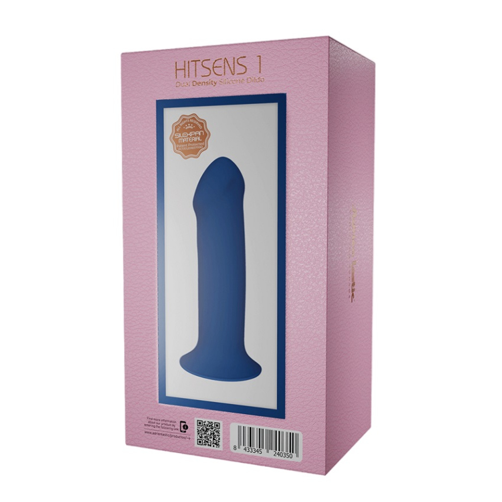 Синий фаллоимитатор двойной плотности 17,7см Adrien Lastic Hitsens 1