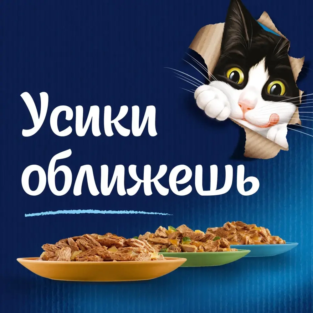 Felix влажный корм для кошек аппетитные кусочки с говядиной пауч 75 г