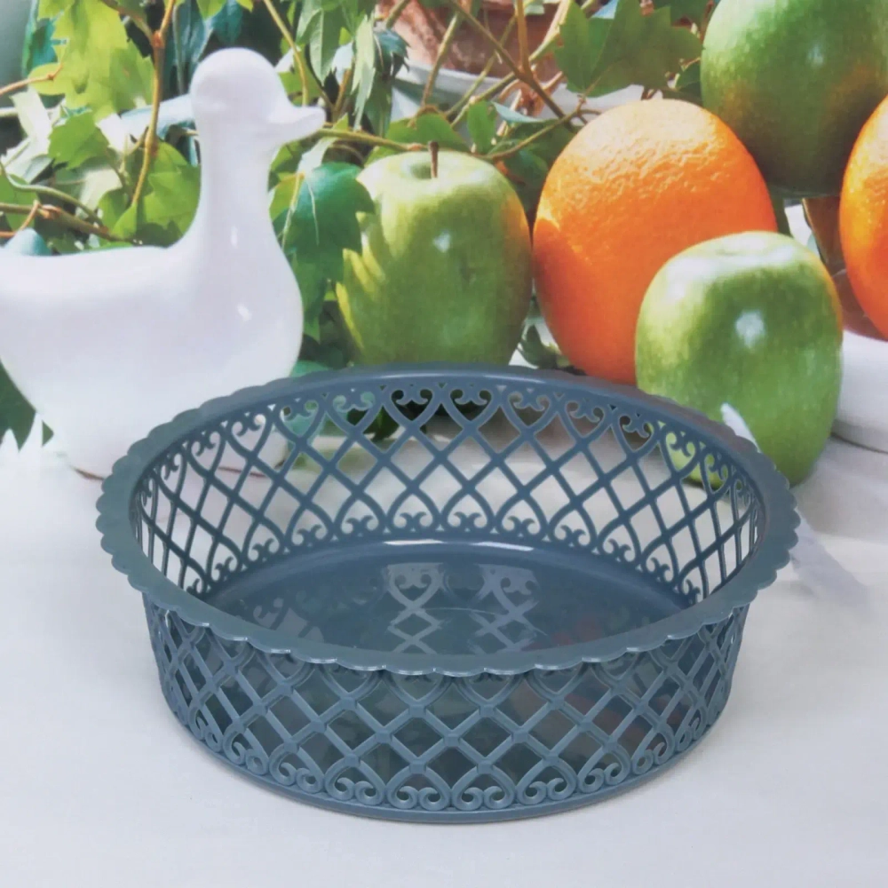 Сухарница пластиковая «Астория» 21*6,5см, синяя пыль