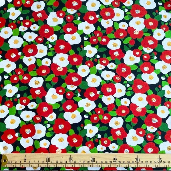 БЕЛО-КРАСНЫЕ ЦВЕТЫ, 100% хлопок, Handmade Fabrics 2