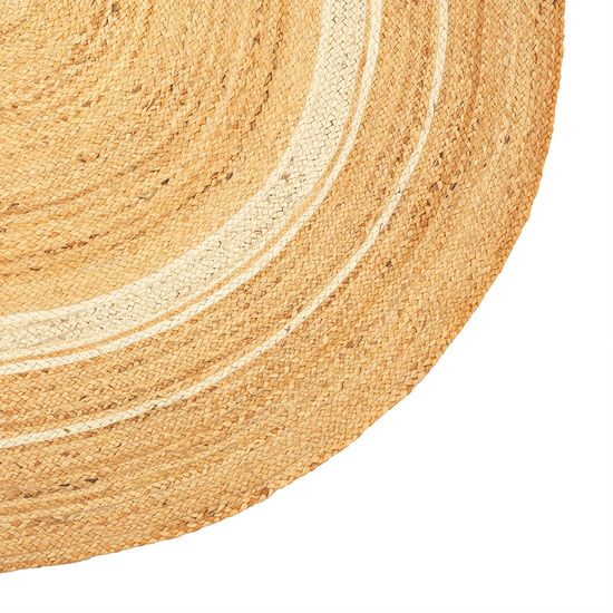 Ковер из джута овальный с вставками белого цвета из коллекции ethnic, 200х300см