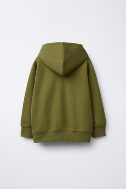 ZARA ТОЛСТОВКА С РЕЛЬЕФНОЙ НАДПИСЬЮ, ЗЕЛЕНЫЙ