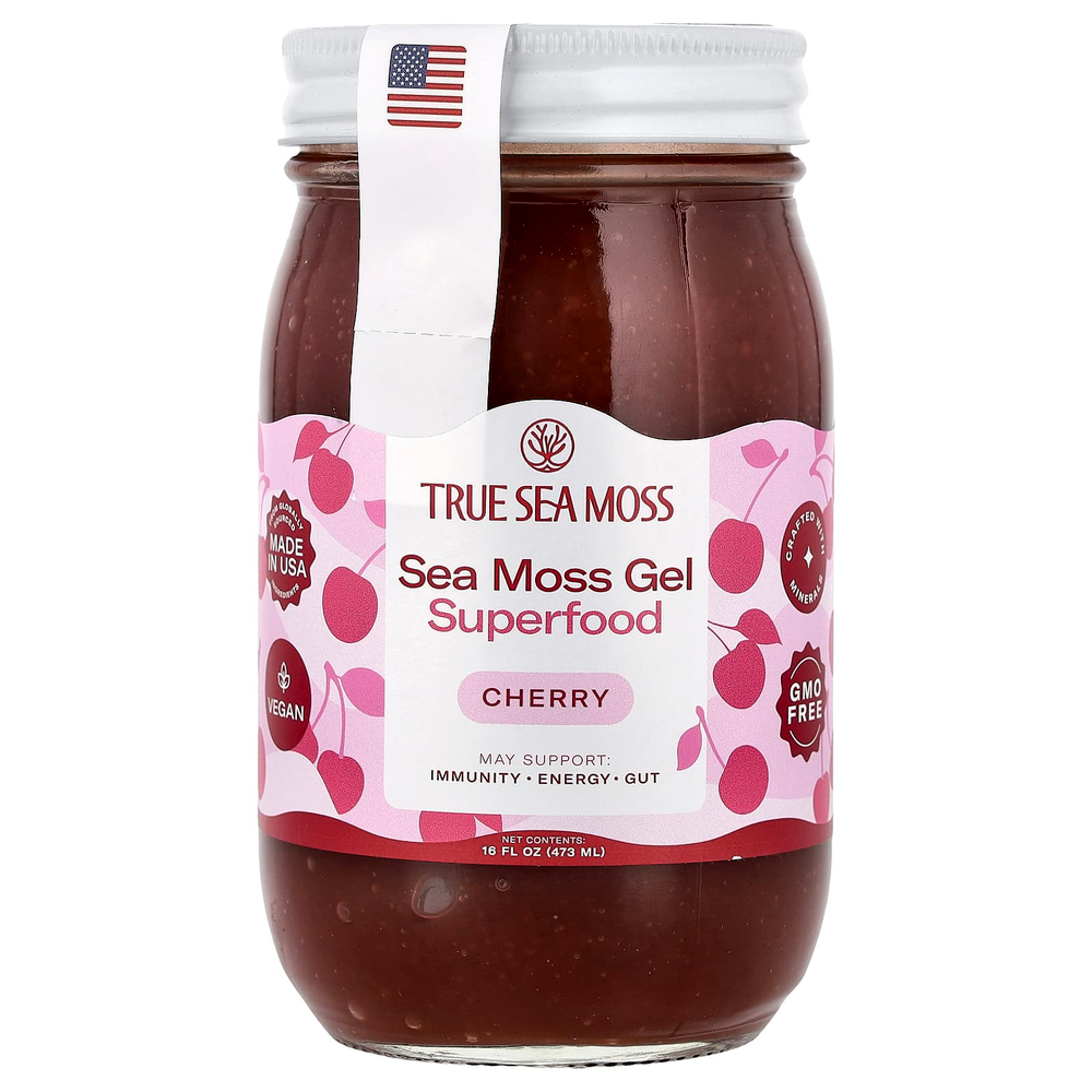 True Sea Moss, гель с суперфудами из морского мха, вишня, 473 мл (16 жидк. унций)