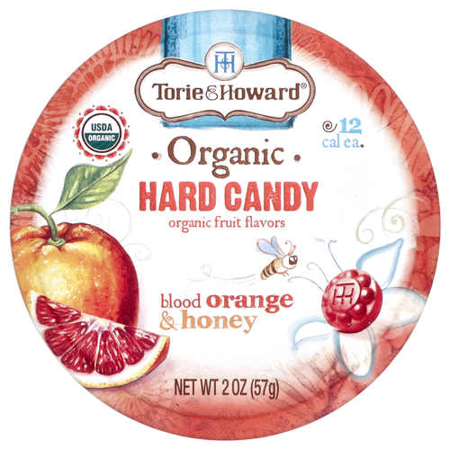 Torie & Howard, Органические леденцы, красный апельсин и мед, 57 г (2 унции)