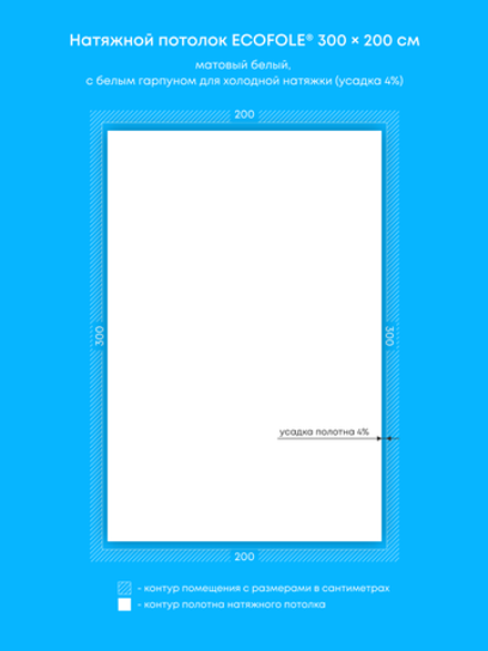 Матовый натяжной потолок 6 м2