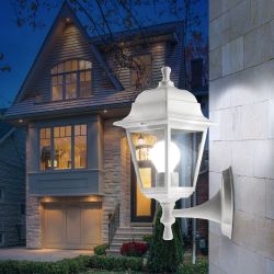 Садово-парковый светильник ЭРА НБУ 04-60-001 белый 4 гранный настенный IP44 Е27 max60Вт