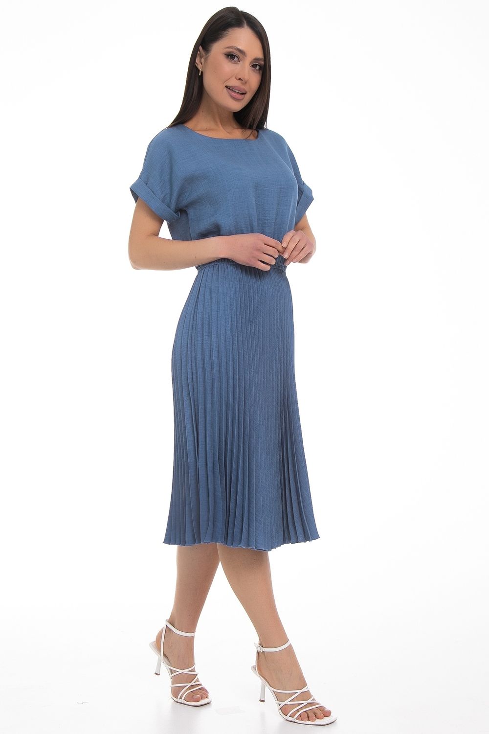 Платье Летнее  (гофре, джинс) Diolche