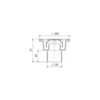 Трап вертикальный 150х150 мм нержавеющая сталь d=50 мм