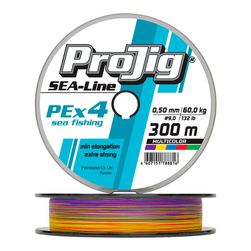 Шнур ProJig SEA Line 0,50 мм., 60,0 кг, 300 м, мультиколор
