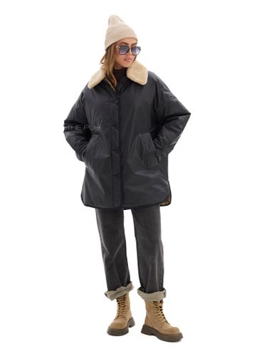 Удлиненная двусторонняя куртка с меховым воротником