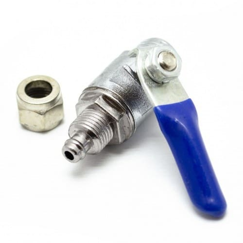 Кран врезной 1/4 с зажимной гайкой