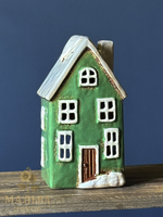 Декоративный подсвечник из керамики "Зеленый домик" CAMPO Home & Garden 10x9xH18,5 см