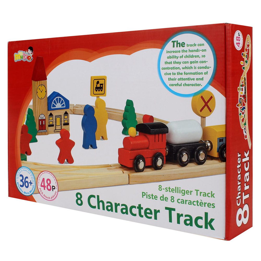 Развивающая игрушка Деревянная дорога 48 элементов, коробка C-41882