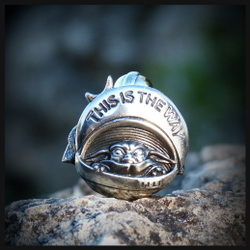 Бусина "Таков Путь" для темляков или браслетов , мельхиор