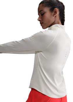 Женская теннисная футболка с длинным рукавом Nike Dri-Fit Swift UV 1/4-Zip Running - sail