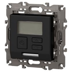 14-4111-05 ЭРА Терморегулятор универс. 230В-Imax16А, IP20, Эра Elegance, антрацит | Elegance Антрацит