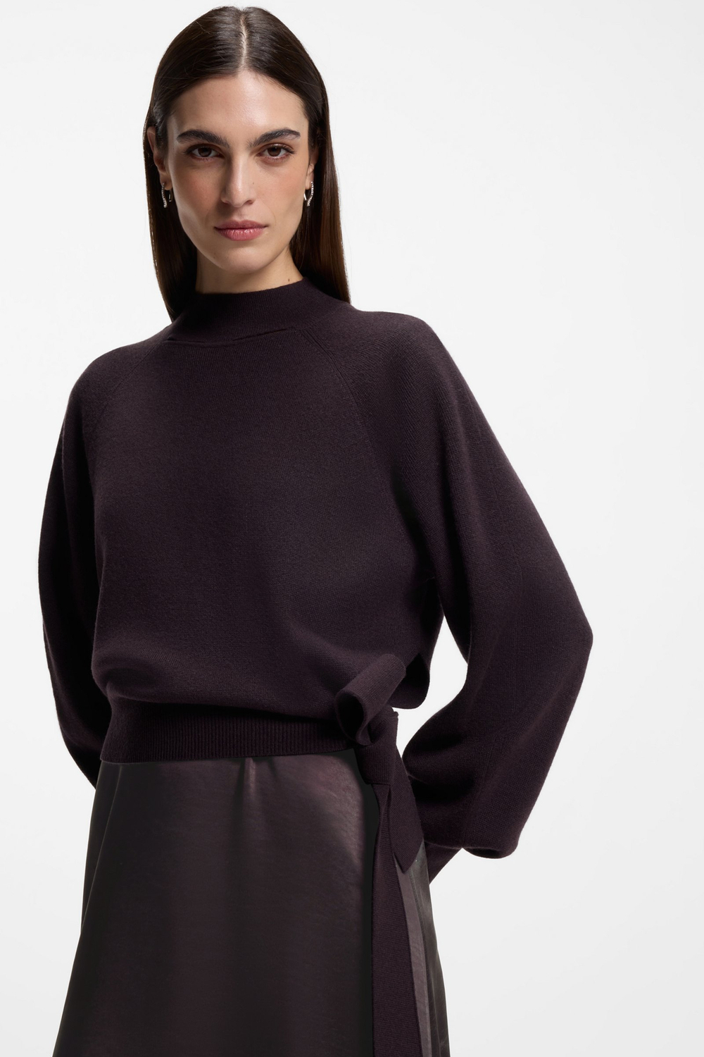 Two-in-one dress with wool-cashmere sweater layer-2