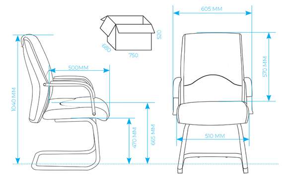 AL 755 V Кресло посетителя, экокожа