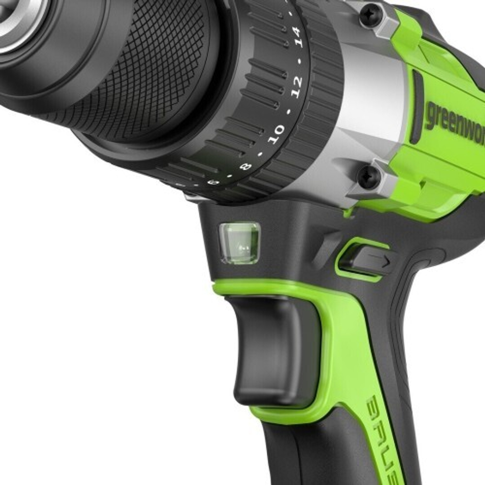 Дрель-шуруповерт аккумуляторная GREENWORKS GD24DD60 ударная, 24V, АКБ 4Ач и ЗУ 3704107CUB