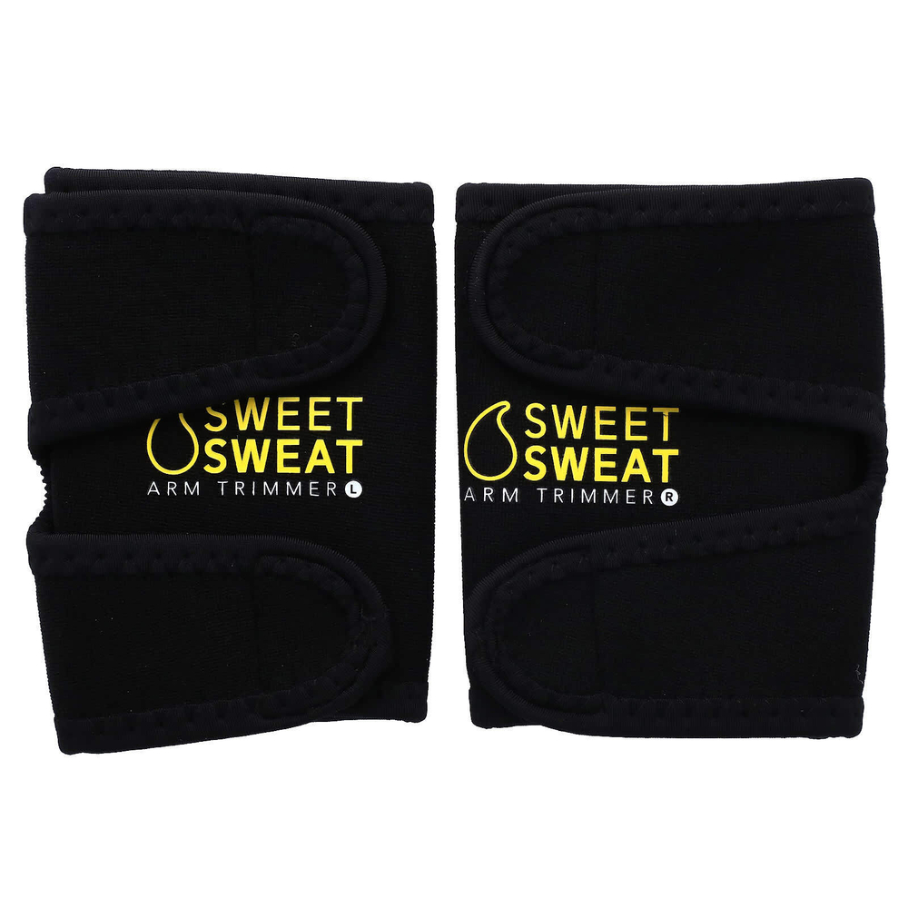 Sports Research, Sweet Sweat, триммеры для рук, средний размер, черный и желтый, 1 пара