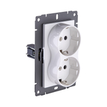 Розетка штепсельная SCHUKO двойная 16A/250 В, белый Kollinger REA-032WH для Aspekt, Eleganz, Reflex