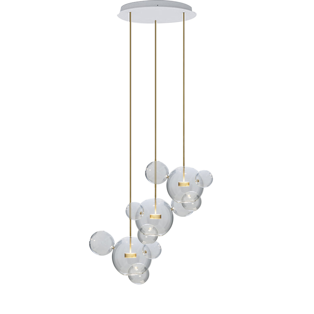 Pendant design lamp   Bolle by Giopato & Coombes (3 lampshade ,  round mount)