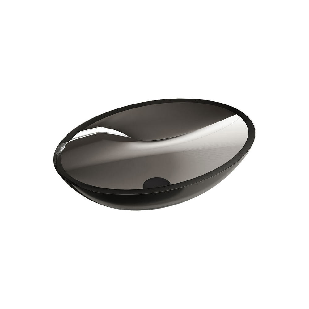 Раковина прозрачная Vincea VBS-6T11B, 500*350*150, накладная, цвет черный