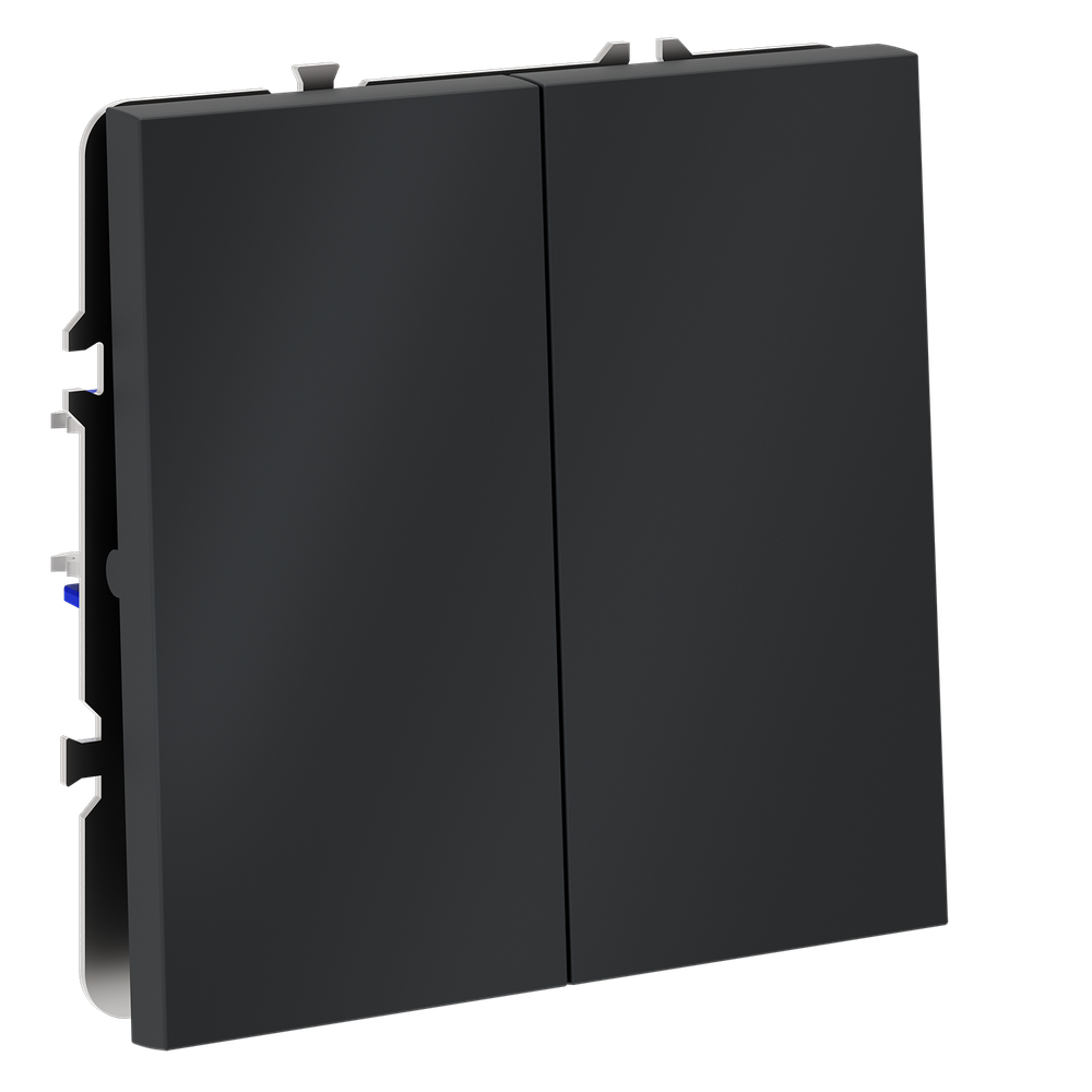 Перекрестный переключатель встраиваемый VOLTUM S70 двухклавишный 10А, (графит)