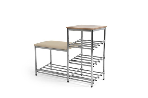 Банкетка №3 (Хром, (1 000), кож зам , 14 мс , лдсп дуб сонома) Мир стульев