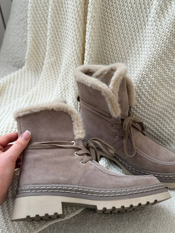 Ботинки из натуральной замши/натуральный мех