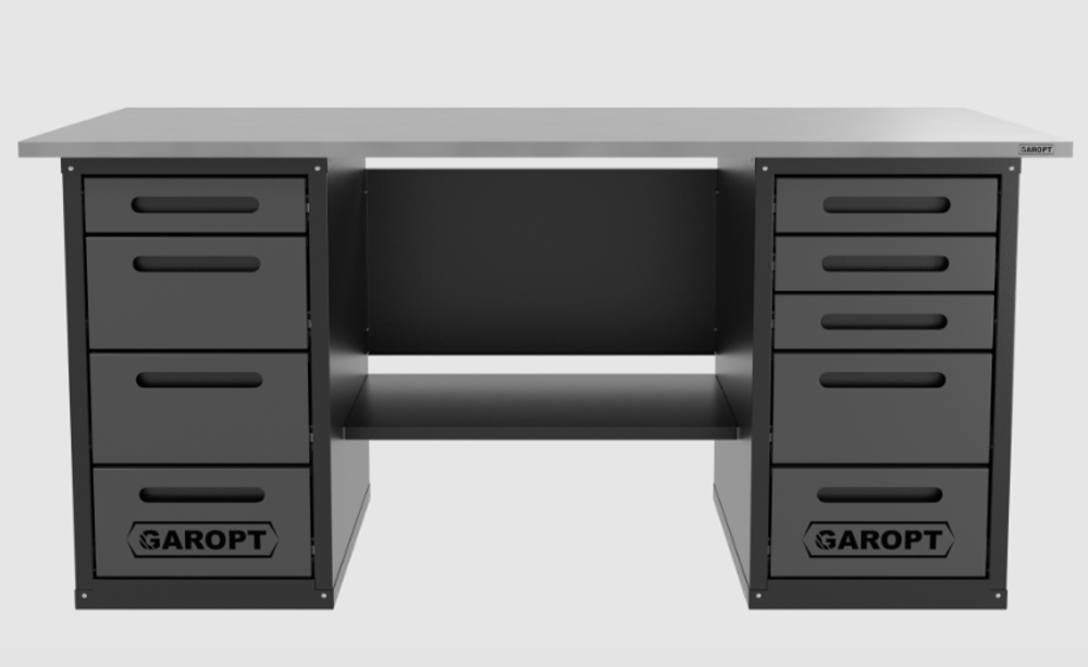 Верстак двухтумбовый 4 ящиков /5 ящиков 1800*700 серый GAROPT, GT1800Y4Y5.grey