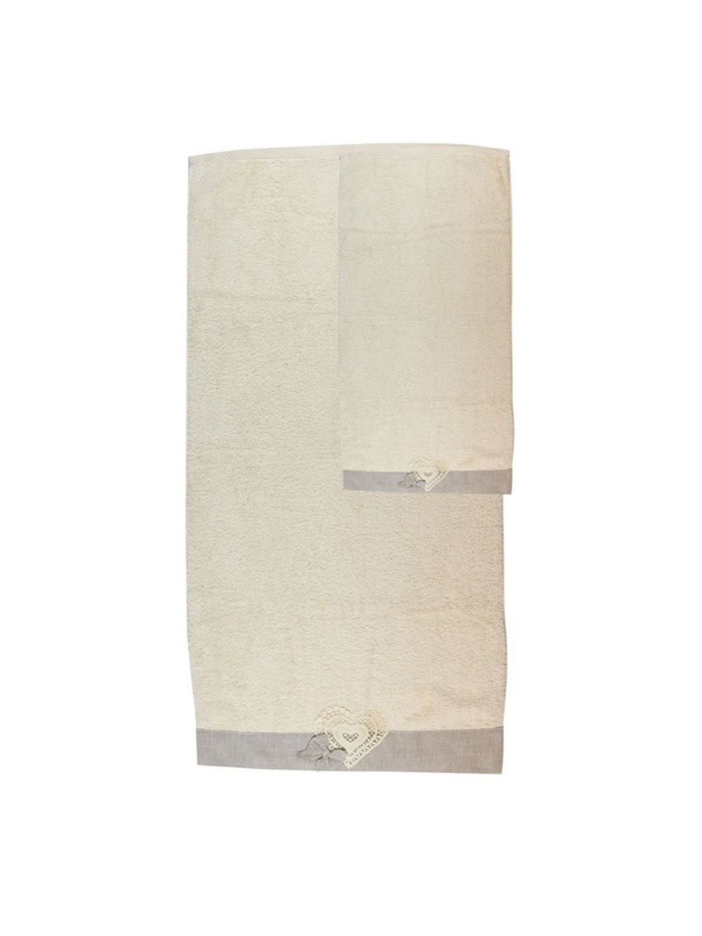 Набор из 2-х полотенец "Паулония" кремовый 38х58см/55x104 см