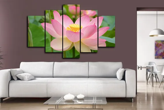 Модульная картина "Лотос розовый"