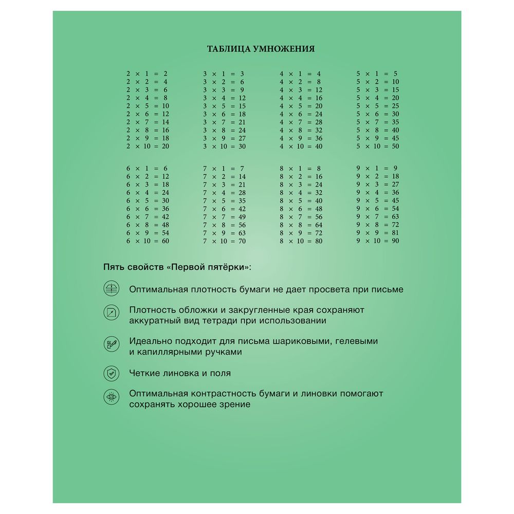 Тетрадь 12л, клетка, Первая пятерка BG