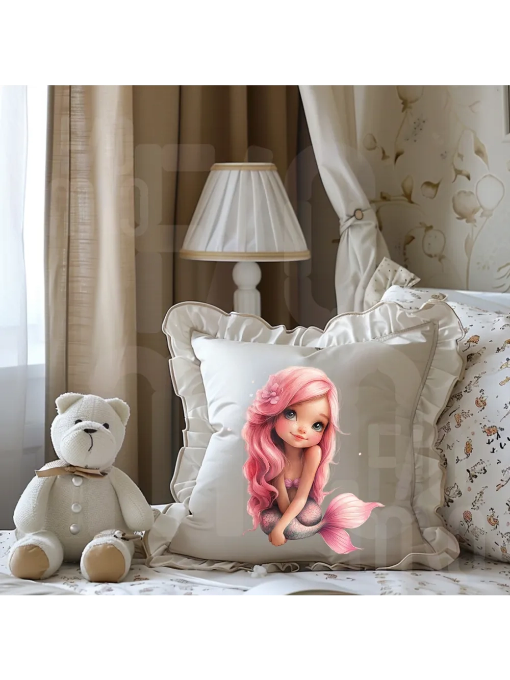 Термонаклейка на одежду, термопринт Русалка