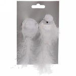 Украшение новогоднее на зажиме «Весеннее пение птиц» 13 см, Белый