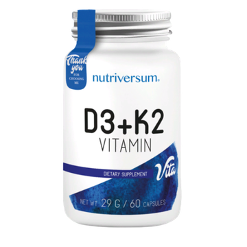 Nutriversum D3 + K2 60 caps., Витамин Д3 + К2 !!!Срок 06.07.2025