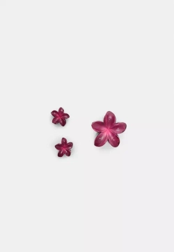 STRADIVARIUS Набор из 3 мини-заколок для волос в виде цветов, коралловый