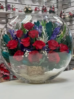 натуральные цветы в стекле, вакуум