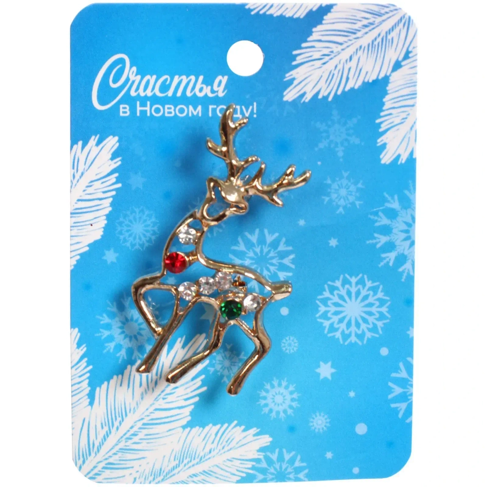 Брошь новогодняя «Gold Podarok - Северный оленёнок», см