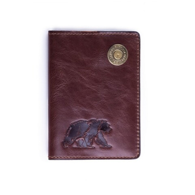 Обложка для паспорта (Коричневый, Медведь)