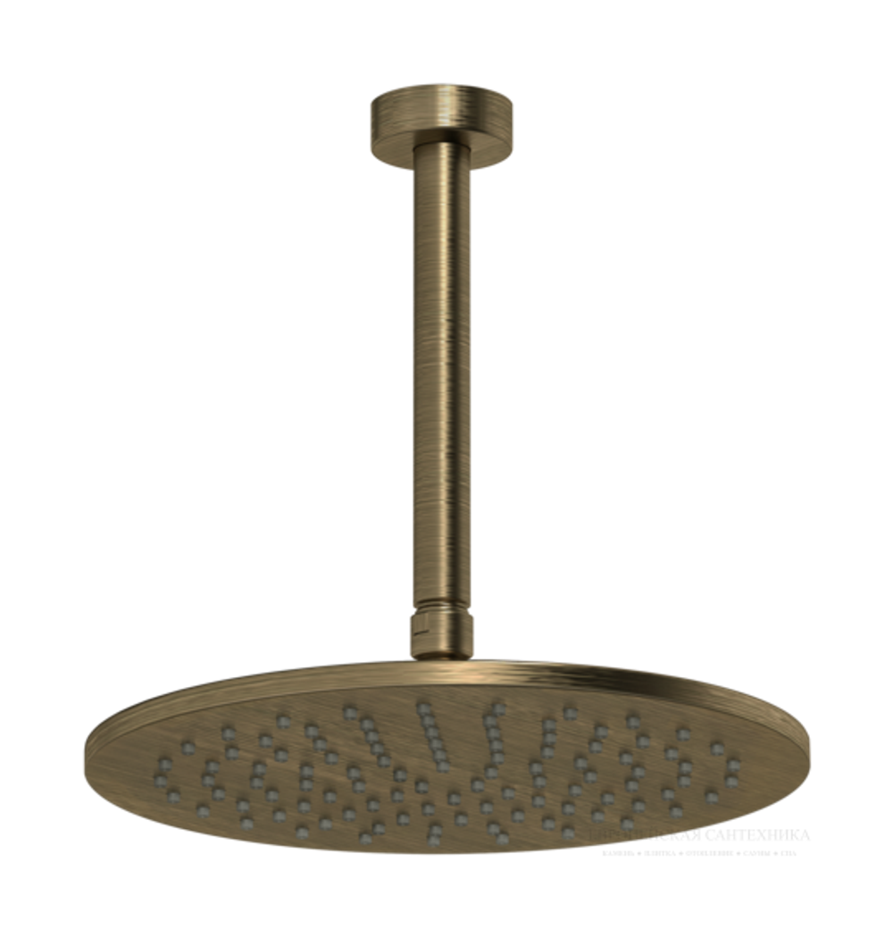 Верхний душ Gessi Anello, потолочный, ⌀250 мм, цвет Antique Brass
