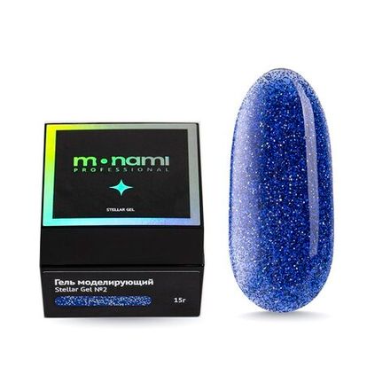 Monami Гель Stellar Gel 02 для моделирования ногтей светоотражающий, 15 гр