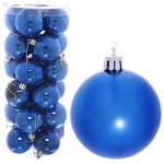 Новогодние шары 6 см (набор 24 шт) «Глянец», синий