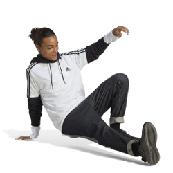 Мужское теннисное поло adidas Essentials Single Jersey 3-Stripes T-Shirt Men - White, Black