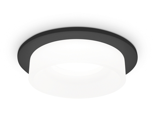 Встраиваемый точечный светильник с акрилом TN1312 SBK/FR черный песок/белый матовый GU5.3 D98*45