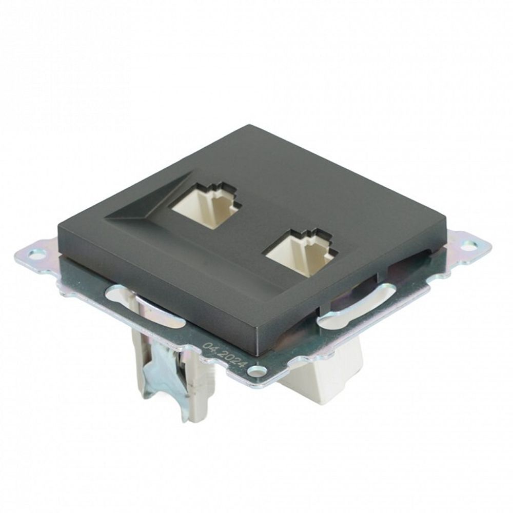 Розетка двойная Ethernet RJ-45 без рамки Stekker Катрин 50008