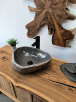 Раковина из речного камня RS-65861 47х38х15 из натурального камня