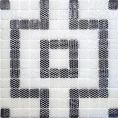 STP-Border2 Natural Мозаичная плитка из стекла Steppa черная белая глянцевая